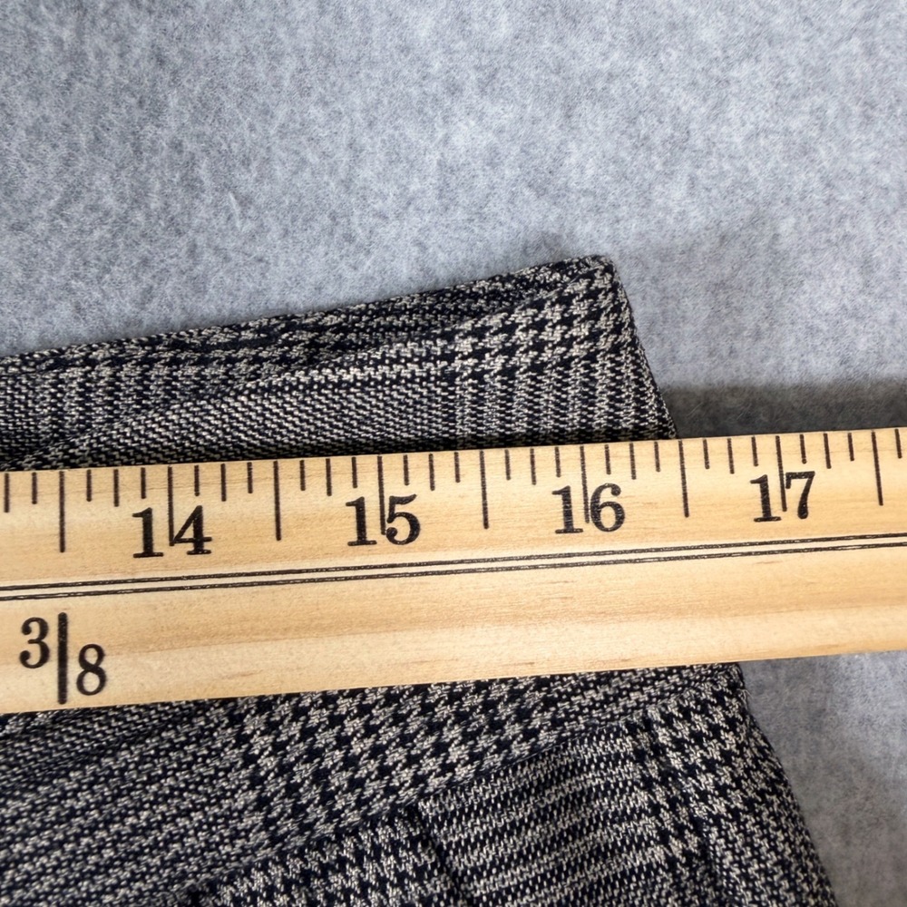 NWT Banana Republic Pleated Tapered Cuffed Pants Charcoal Glen Plaid Y2K Preppy - Picture 8 of 10